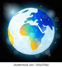 Earth. Low poly vector illustration
