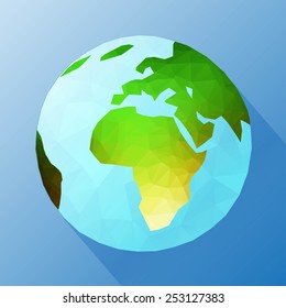 Earth. Low poly vector illustration