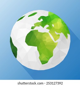 Earth. Low Poly Vector Illustration