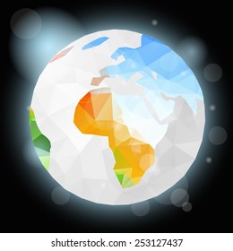 Earth. Low poly vector illustration