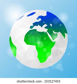 Earth. Low poly vector illustration