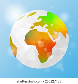 Earth. Low poly vector illustration