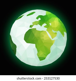 Earth. Low poly vector illustration
