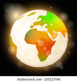 Earth. Low poly vector illustration