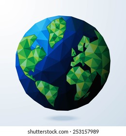 Earth. Low poly vector illustration