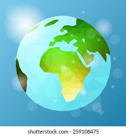 Earth. Low poly vector illustration