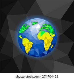 Earth. Low poly vector illustration