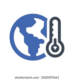 Earth low temperature Icon , Vector Graphics