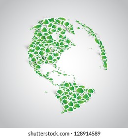 Earth made of a lots of sticker trees