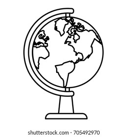 earth map on globe icon image 