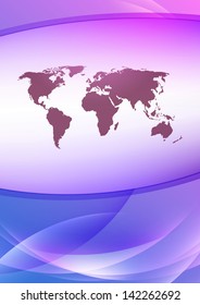 Earth map on a transparent template. Vector illustration