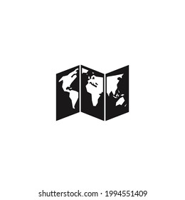 vector de icono de mapa de la tierra en fondo blanco