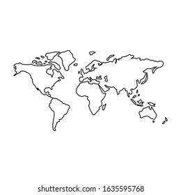 Earth map - sketch vector ink