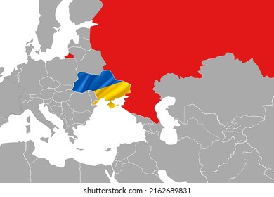 Earth map with Ukraine and Russia selected