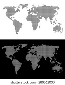 Earth map , vector illustration .