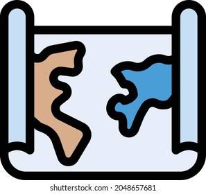 earth map vector line colour icon