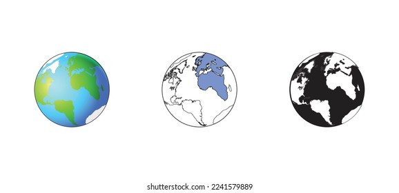 earth map vector type icon