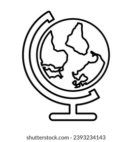 Earth Map World Icon In Outline Style