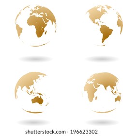 Earth maps. Vector set