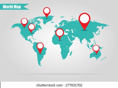 Earth marked on the map vector illustration