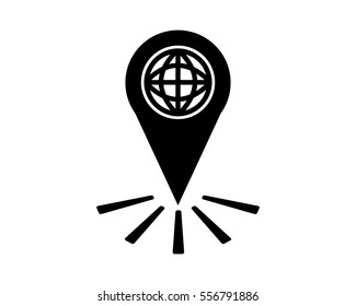 earth marker map black silhouette pin locate path image vector icon logo symbol