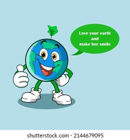 Earth mascot illustration design vector 