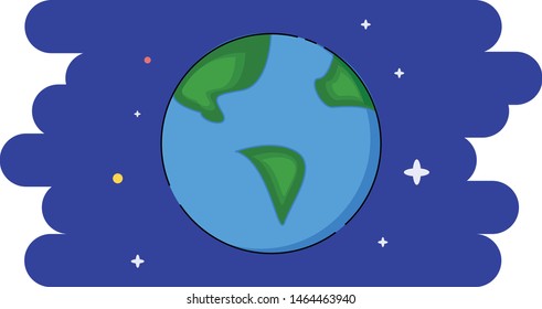 Earth with Mbe style design vector