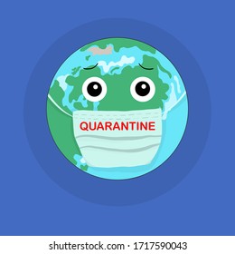 The Earth in the medical mask due to coronavirus quarantine