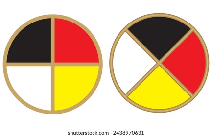 Earth Medicine Wheel Vector Illustration
