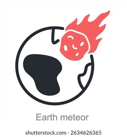 earth meteor vector icon concept design