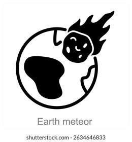 earth meteor vector icon concept design