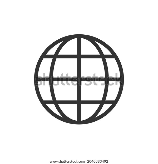 Earth minimal line\
icon. Web stroke symbol design. Earth sign isolated on a white\
background. Premium line\
icon.