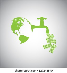Earth with money