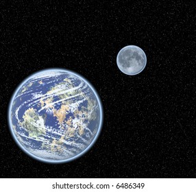 Earth and moon