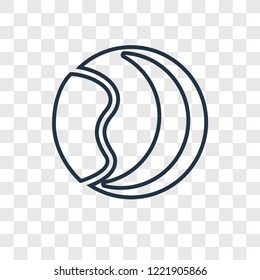 Earth and Moon concept vector linear icon isolated on transparent background, Earth and Moon concept transparency concept in outline style