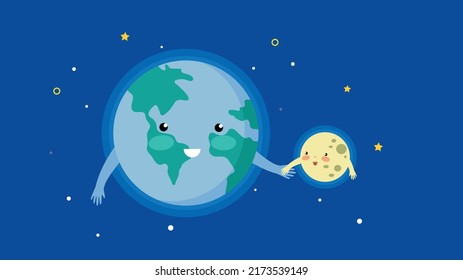 La Tierra y la Luna se toman de las manos