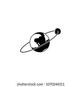 earth and moon icon. Element of space illustration. Premium quality graphic design icon. Signs and symbols collection icon for websites, web design, mobile app on white background