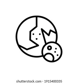 Earth and Moon Icon Logo Illustration Vector Isolated. Earth Day and Ecology Icon-Set. Suitable for Web Design, Logo, App, and UI.
