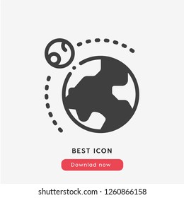earth and moon icon vector