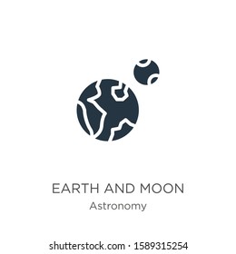 Earth and moon icon vector. Trendy flat earth and moon icon from astronomy collection isolated on white background. Vector illustration can be used for web and mobile graphic design, logo, eps10