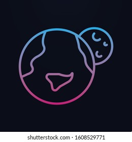 Earth and moon nolan icon. Simple thin line, outline vector of space icons for ui and ux, website or mobile application