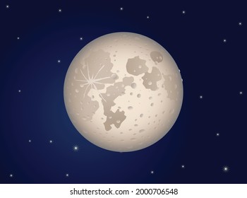 Luna terrestre sobre el vector de fondo espacial