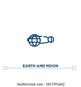 earth and moon outline vector icon. simple element illustration. earth and moon outline icon from editable astronomy concept. can be used for web and mobile
