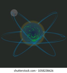 earth and moon in space with linear motion maps of the moon