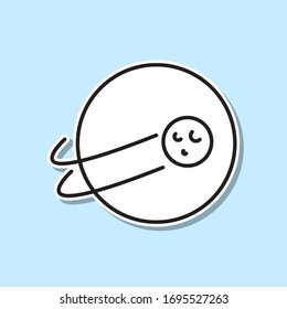 Earth and moon sticker icon. Simple thin line, outline vector of space icons for ui and ux, website or mobile application
