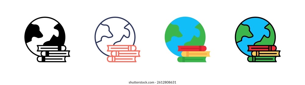 Earth Multi Style Icon Set Vector