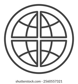 Earth Multipolarity vector icon or sign in thin line style
