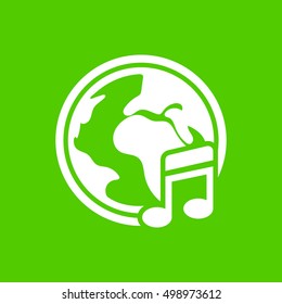 earth, music note icon