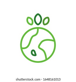 Earth nature logo template vector icon design