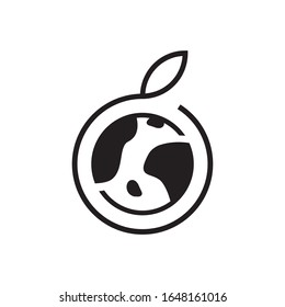 Earth nature logo template vector icon design